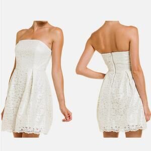 Lilly Pulitzer Marielle Cameo White Race For This Lace Strapless Dress